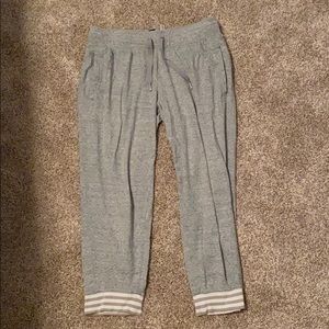 Adidas grey cropped joggers.